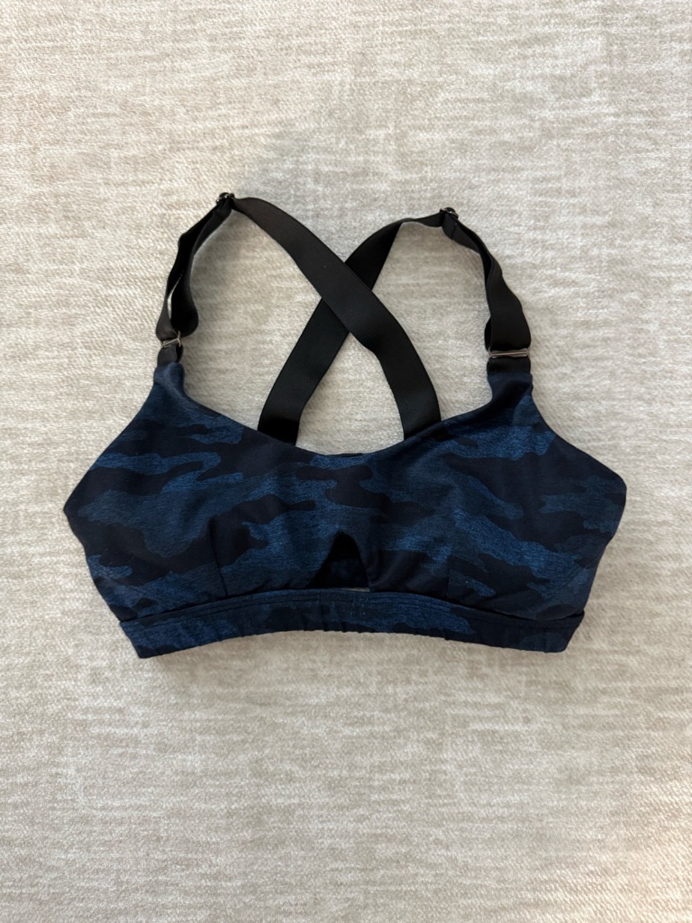 Bombshell Sportswear Fit Camo Sports Bra — Blue/Black